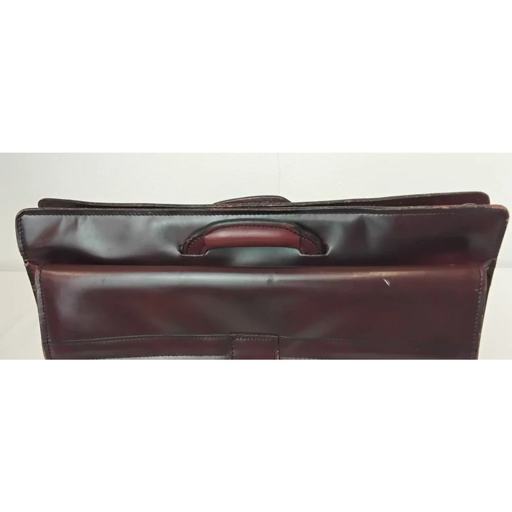 Vintage Hartmann Men's Leather Briefcase Red Burgundy Laptop Bag #Z5813